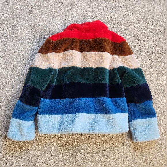 NWT Blank NYC Rainbow Pop Faux Fur Plush Coat - Picture 4 of 14